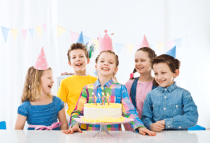 children laughing at a birthday party in Woodbury Ct