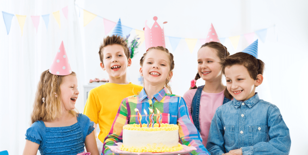 children laughing at a birthday party in Woodbury Ct