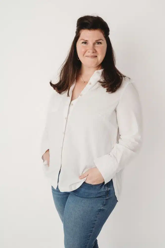 Ali, Educational Consultant in CT in white shirt and jeans